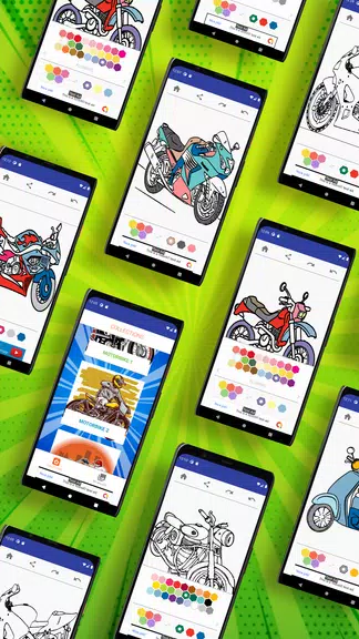 MotorBike Coloring Page स्क्रीनशॉट 0