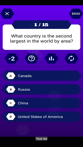 Millionaire Game - Trivia Quiz スクリーンショット 1