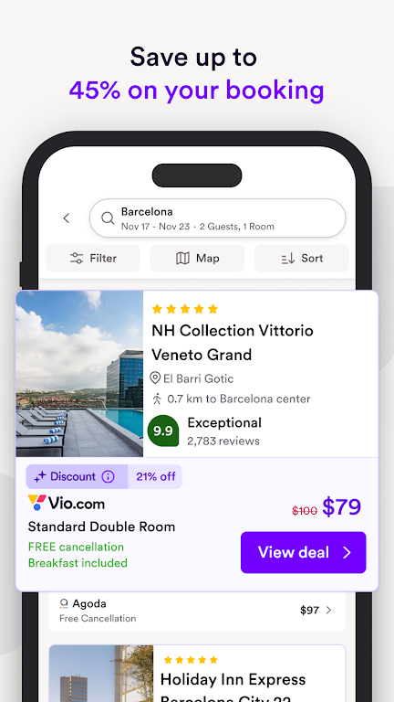 Vio.com: Hotels & travel deals Captura de pantalla 1