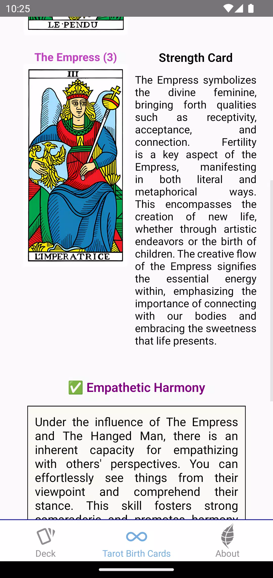 Tarot Birth Cards Tangkapan skrin 3