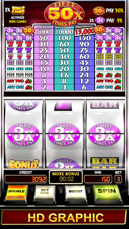 Triple Fifty Times Pay - Free Vegas Style Slots Captura de tela 2