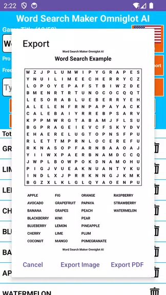 Word Search Maker Omniglot スクリーンショット 1