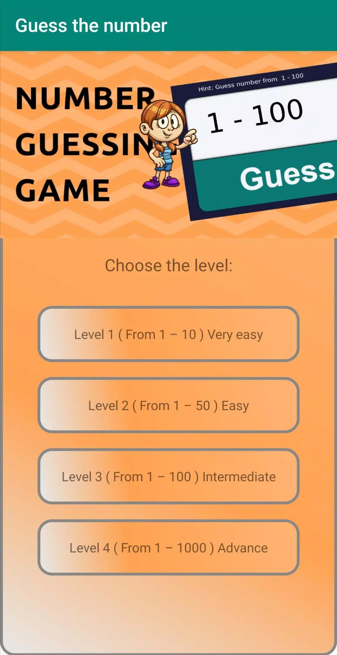 Guess the number スクリーンショット 0