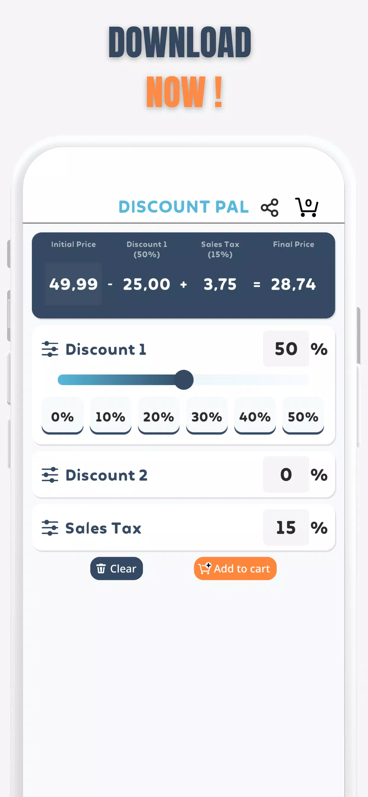 Percent Off Shoping Calculator Ekran Görüntüsü 3