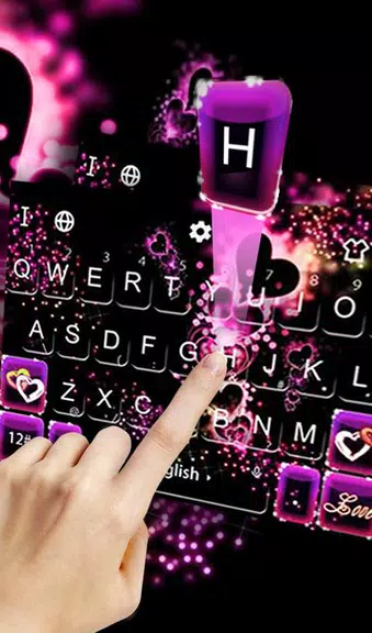 Sparkling Purple Heart Keyboard Theme應用截圖第0張