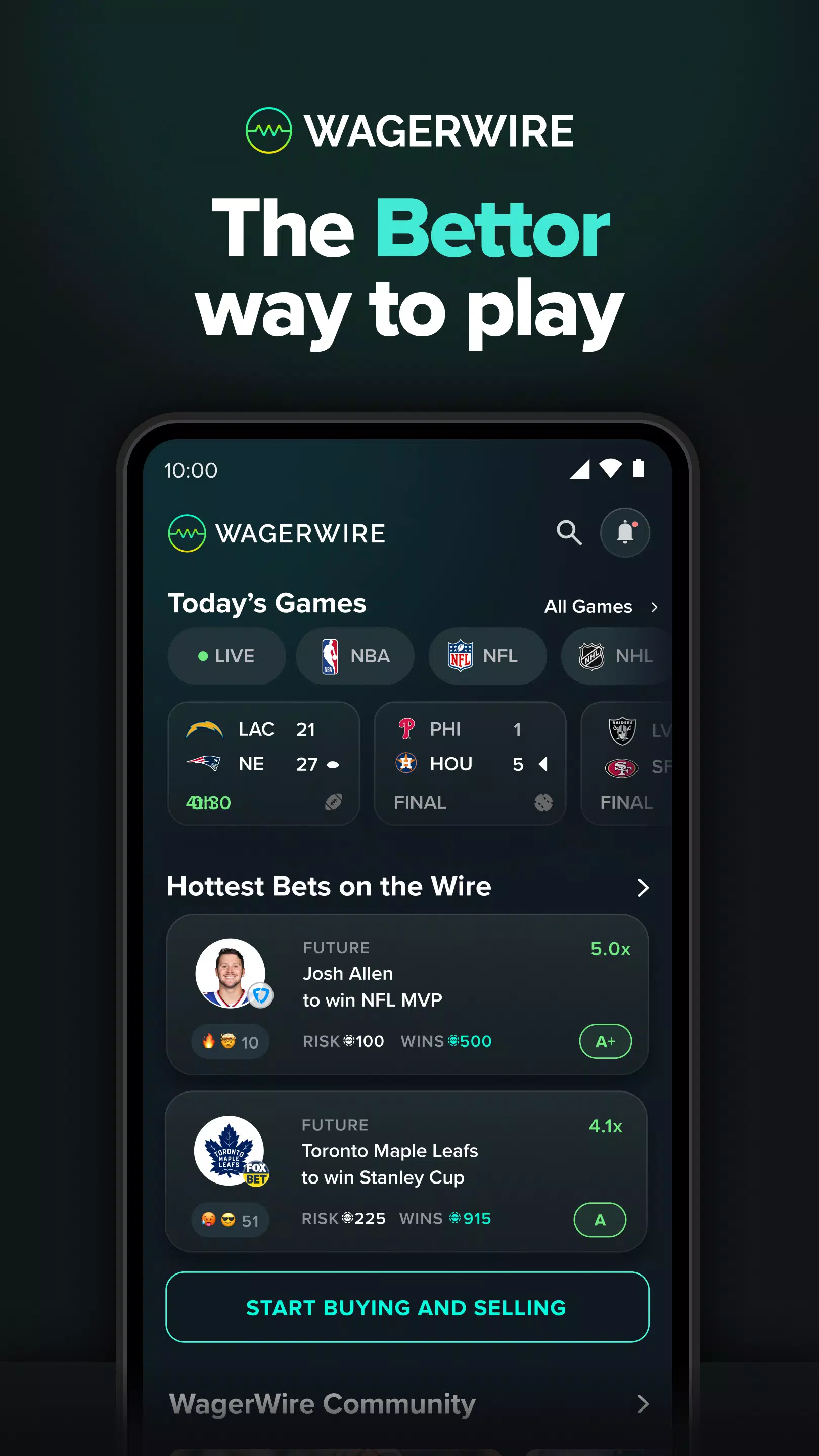 WagerWire ภาพหน้าจอ 0