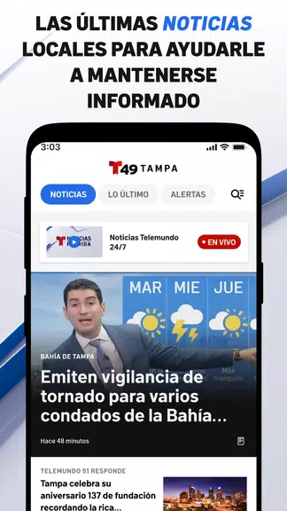 Telemundo 49: Tampa Noticias ဖန်သားပြင်ဓာတ်ပုံ 0