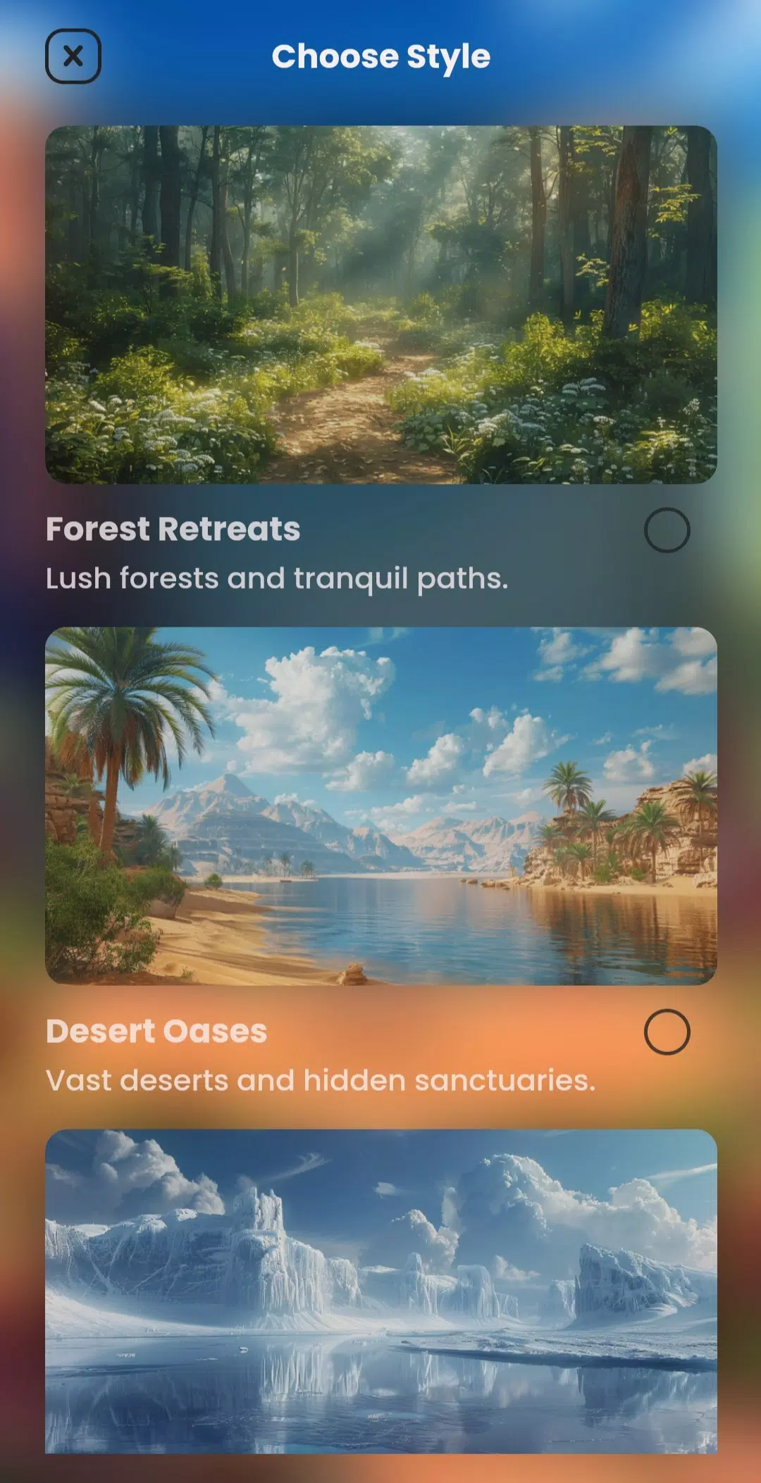 AI Landscape Generator App Captura de tela 3