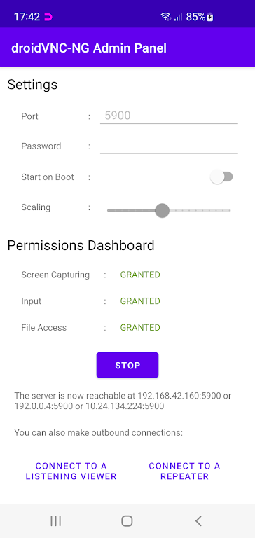 droidVNC-NG VNC Server 스크린샷 0