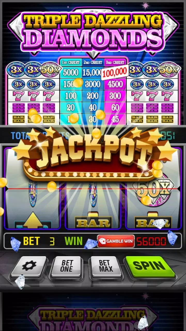 Triple Dazzling Diamonds Slots Capture d'écran 1