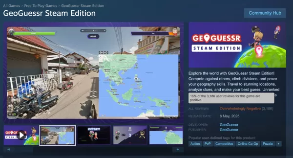 Geoguessr響應反饋作為蒸汽評級下降