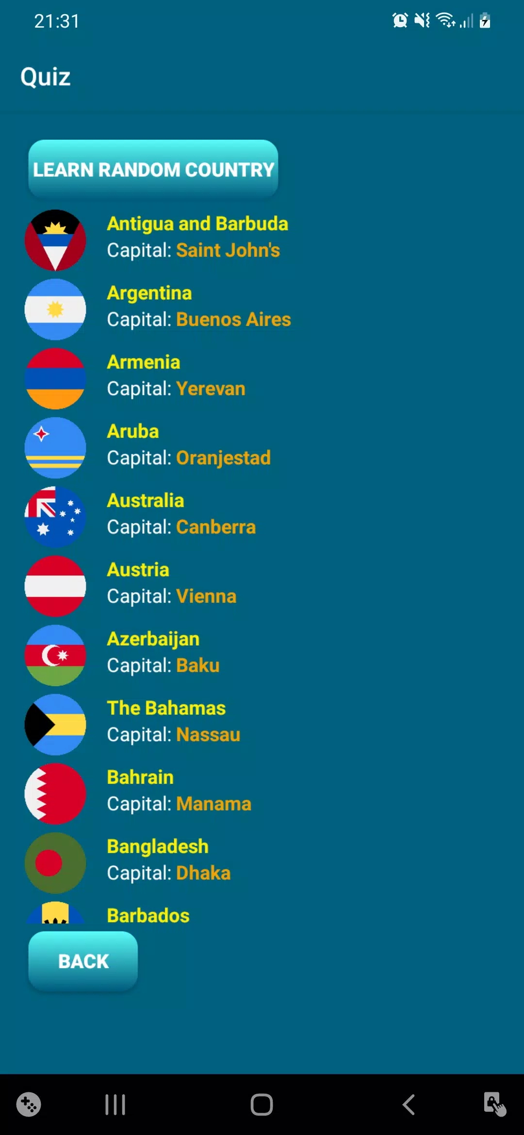 Countries, capitals, flags - W應用截圖第1張