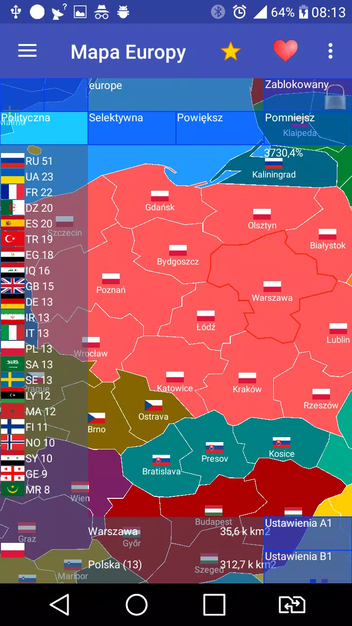 Europe map ဖန်သားပြင်ဓာတ်ပုံ 0