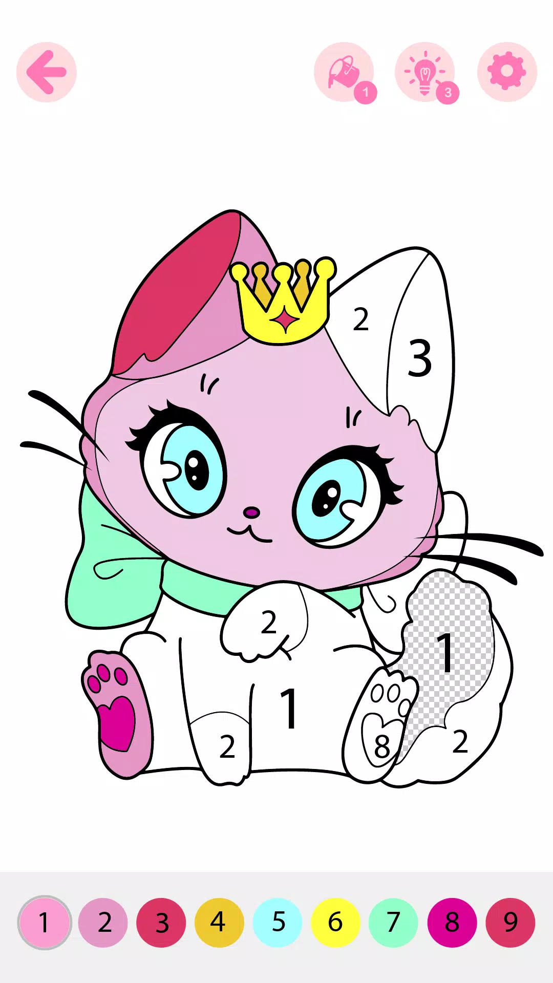 Kids Coloring Book by Numbers Ekran Görüntüsü 0