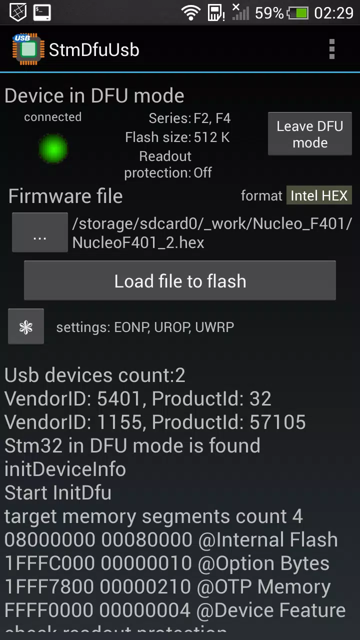 StmDfuUsb Tangkapan skrin 3