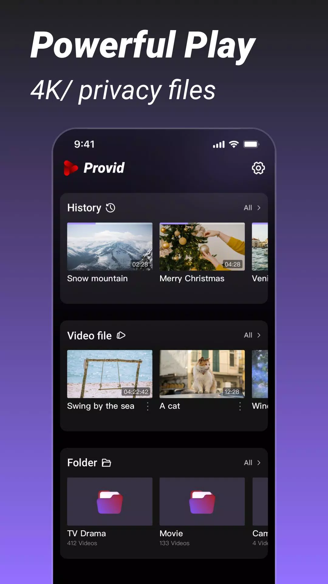 Provid - Video Player स्क्रीनशॉट 1