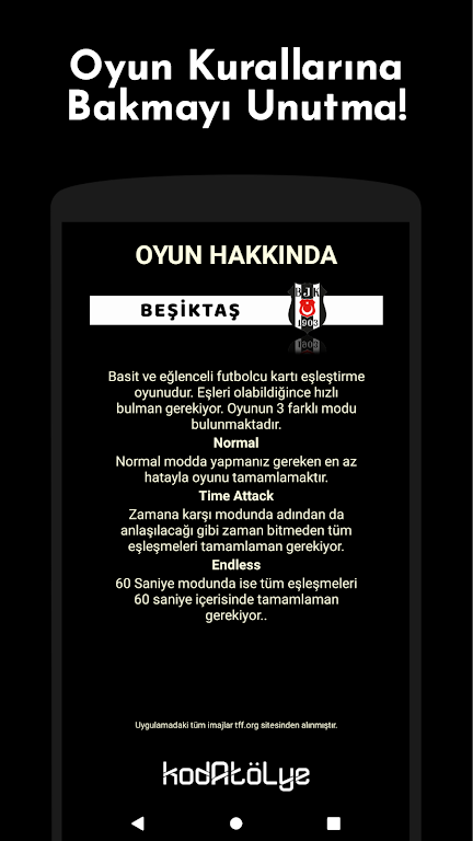 Beşiktaş Futbolcu Kart Eşleştirme Oyunu應用截圖第3張