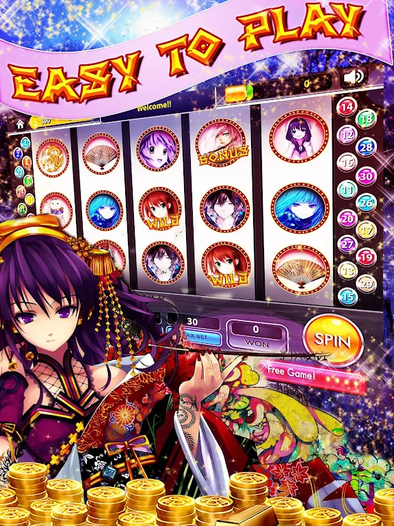 Anime Slots – Tokyo Pokies स्क्रीनशॉट 0