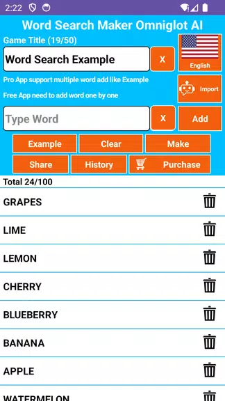 Word Search Maker Omniglot スクリーンショット 0