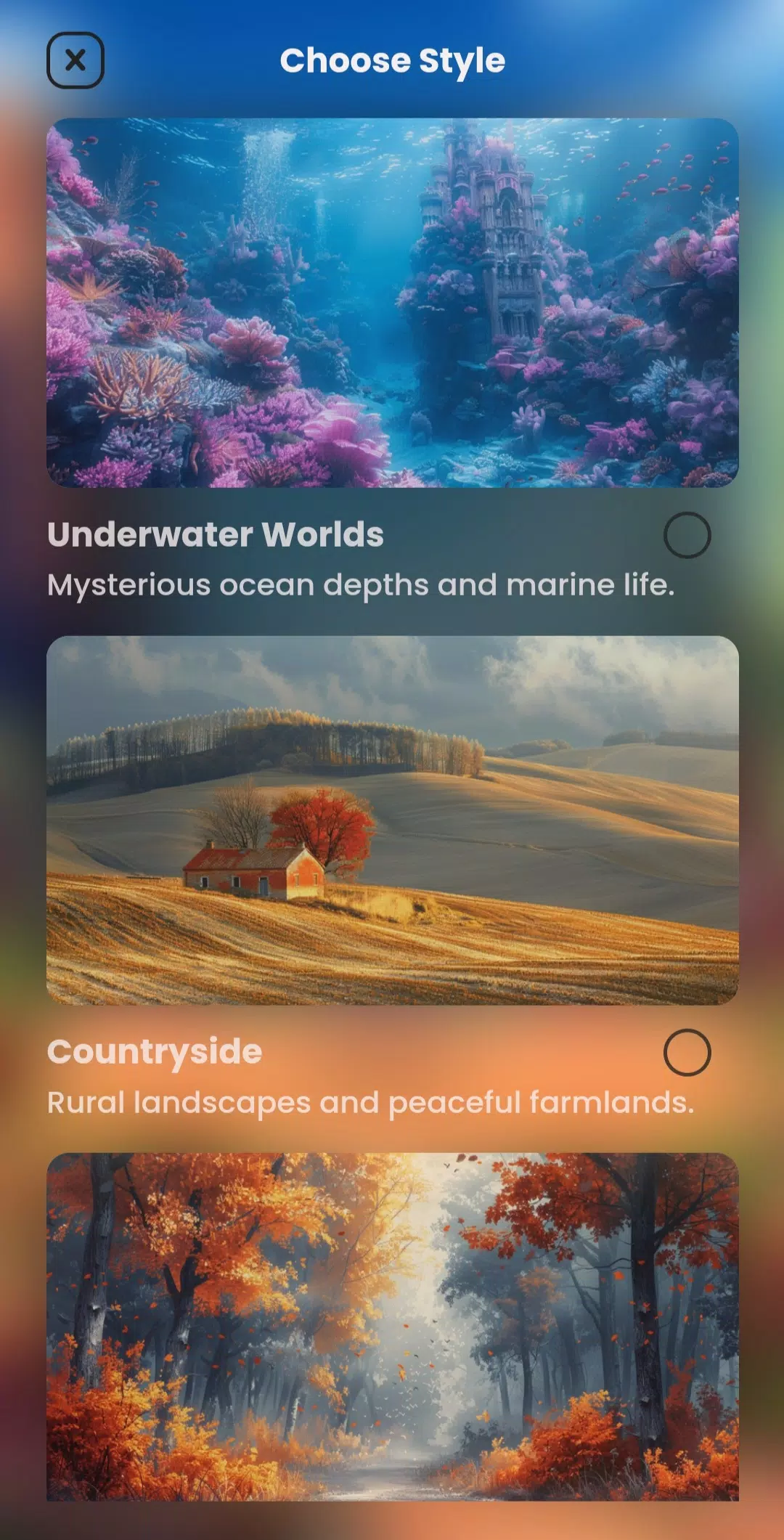 AI Landscape Generator App Captura de tela 2