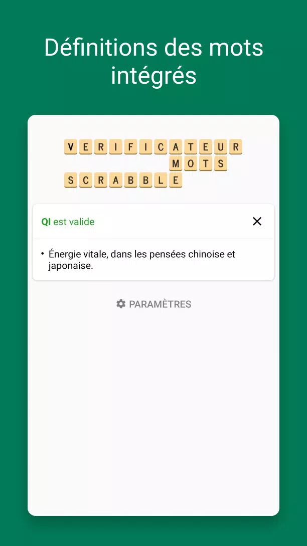 Verificateur Mots SCRABBLE Schermafbeelding 1