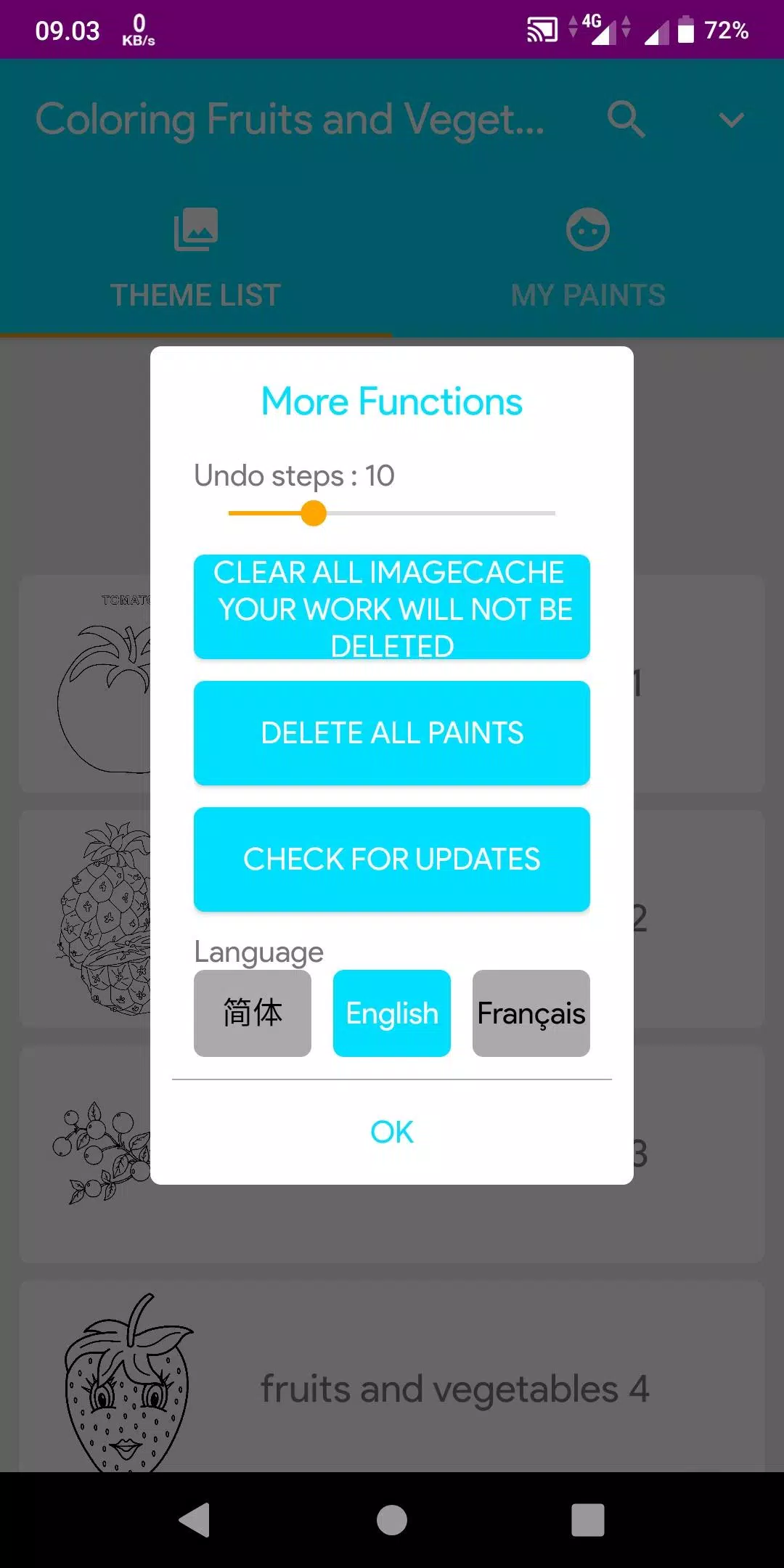 Coloring Fruits And Vegetables スクリーンショット 1