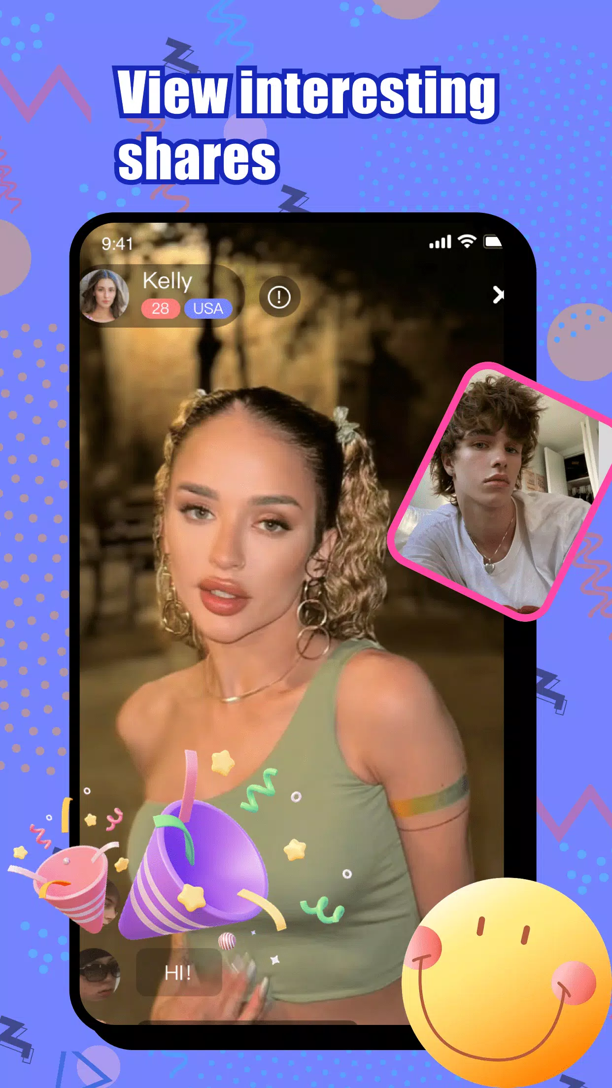 Wonk - live video chat Скриншот 1