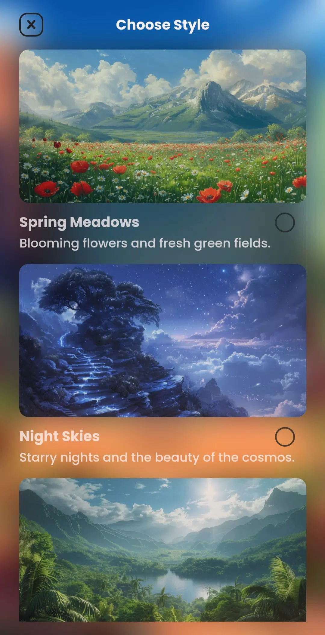AI Landscape Generator App Captura de tela 1