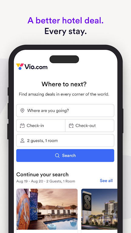 Vio.com: Hotels & travel deals Captura de pantalla 0