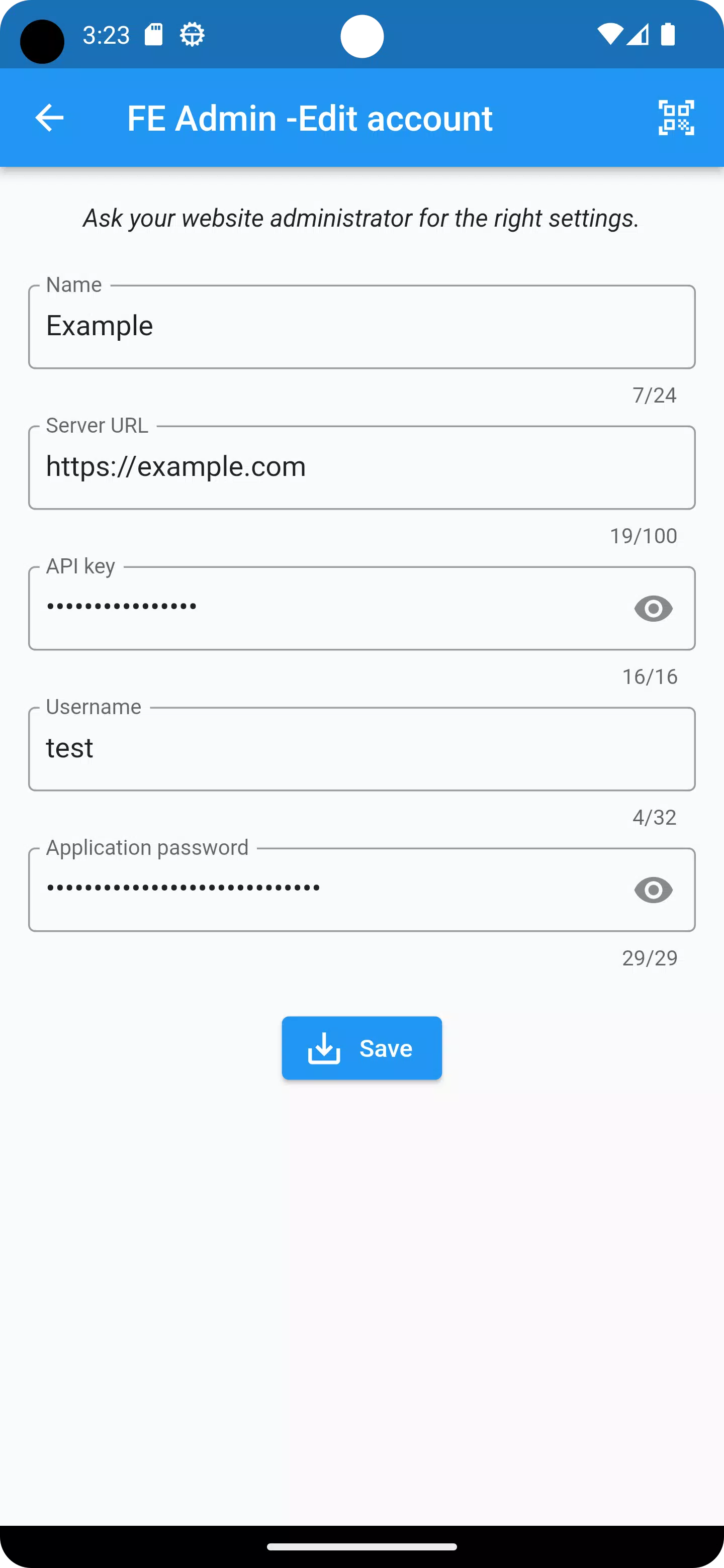 FE Admin ဖန်သားပြင်ဓာတ်ပုံ 1