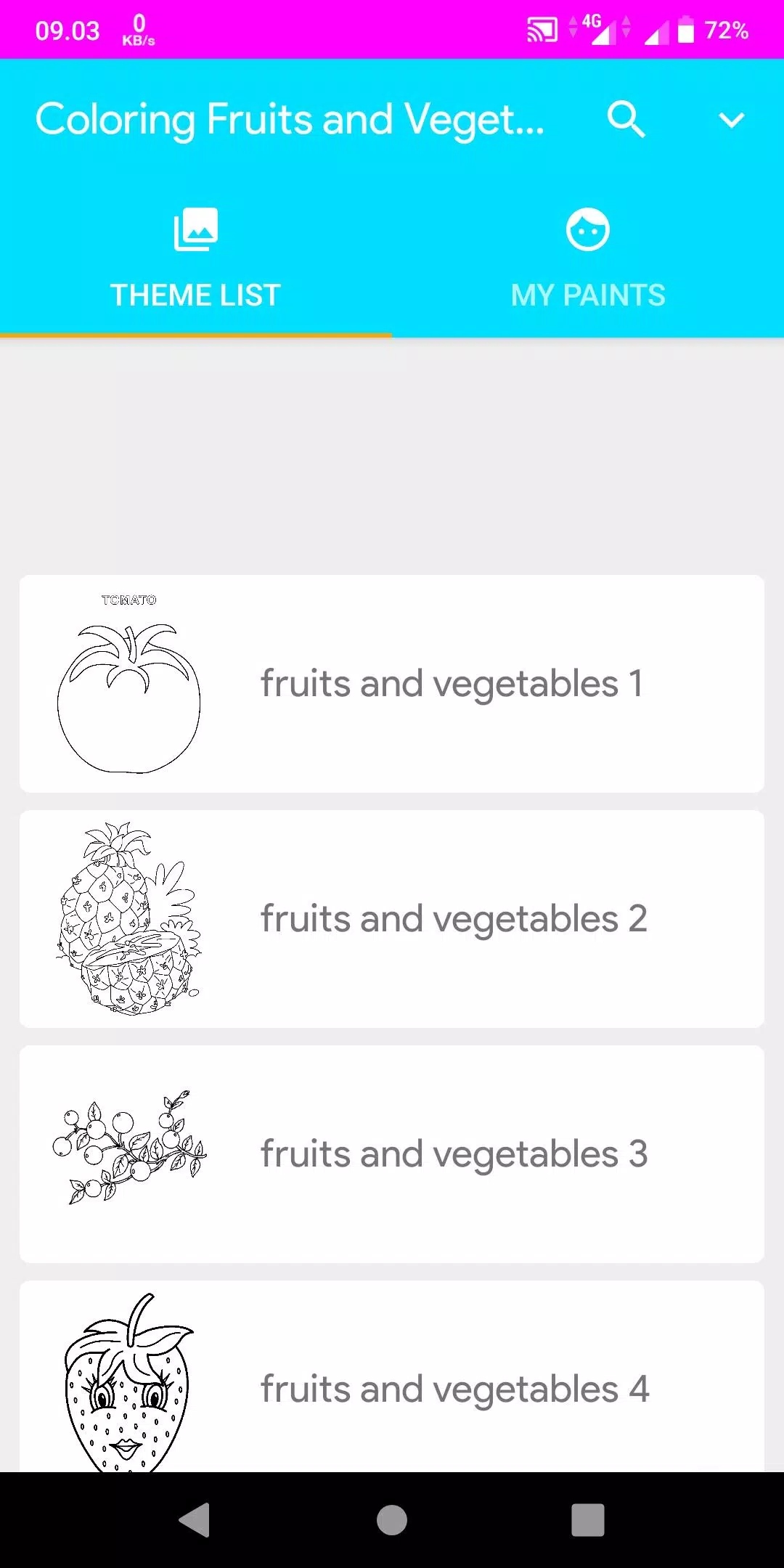 Coloring Fruits And Vegetables スクリーンショット 0