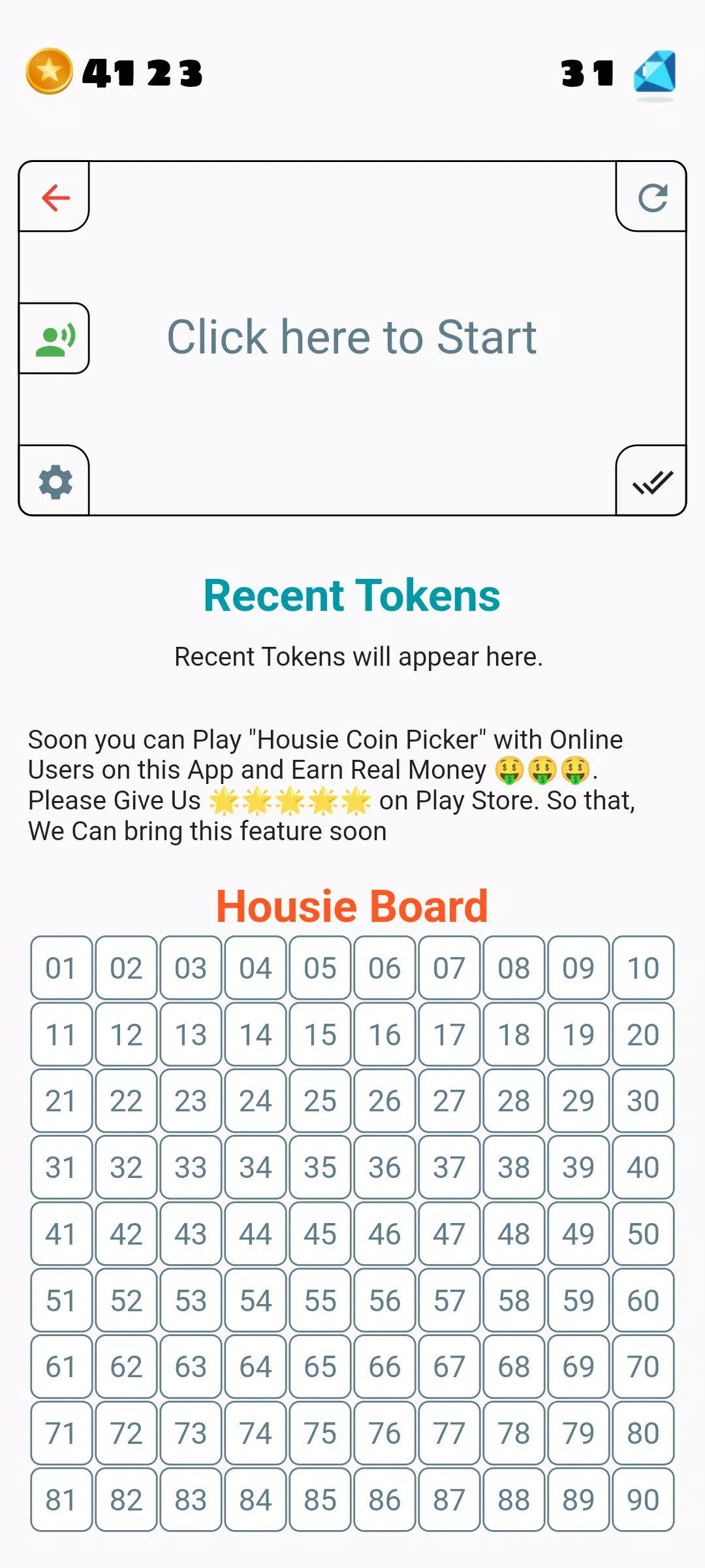 Tambola Housie Coin Picker Ekran Görüntüsü 1