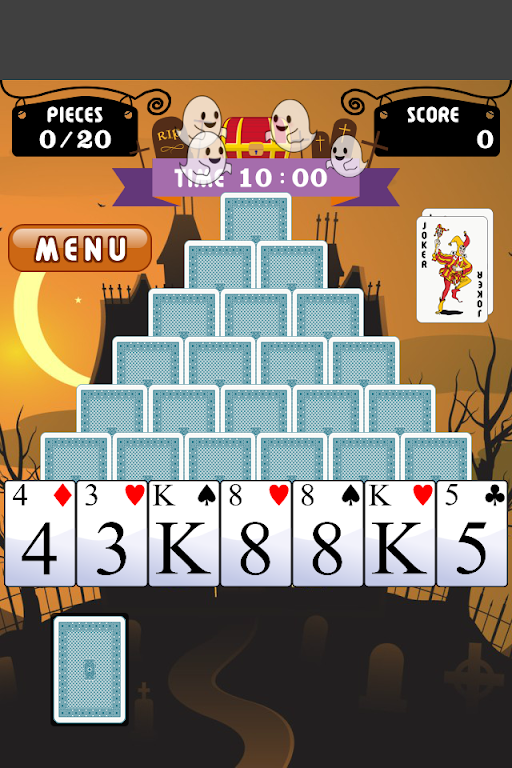 Pyramid Solitaire on Halloween स्क्रीनशॉट 2