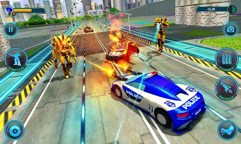 US Police Robot Car Revenge स्क्रीनशॉट 1
