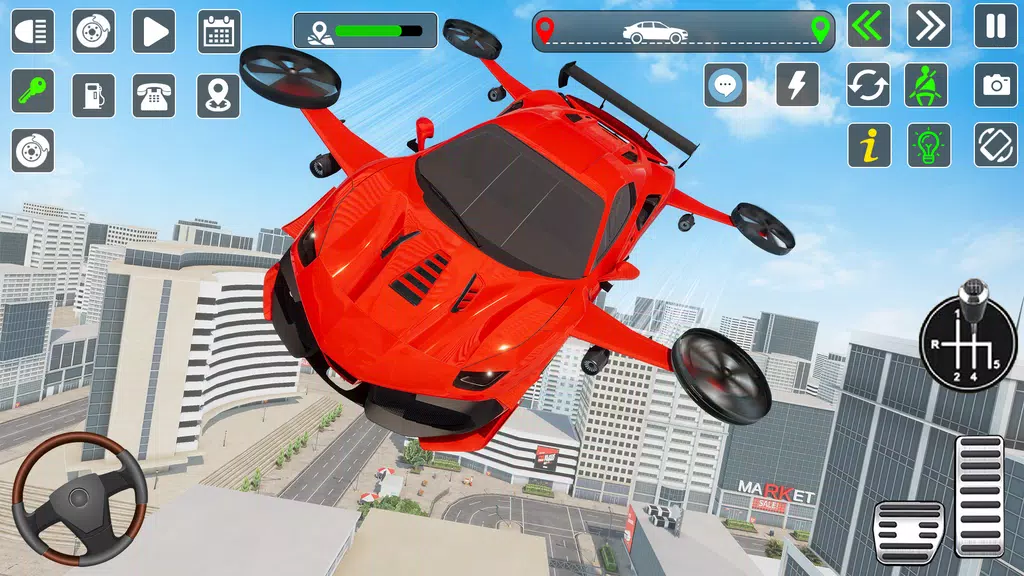 Flying Car Games Car Flight 3D ภาพหน้าจอ 0